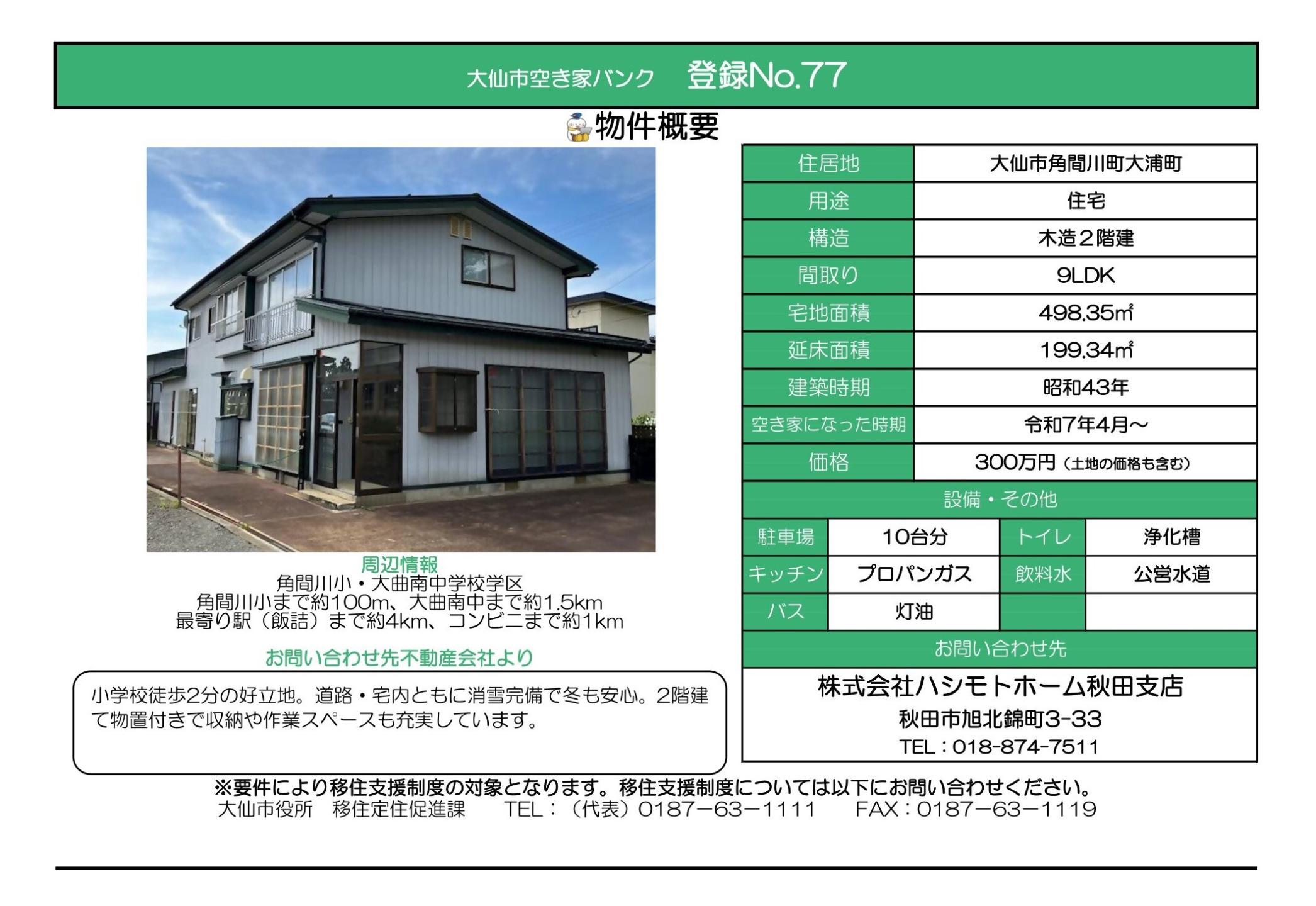 物件情報77の写真付きの情報画像、続けて詳細を記載します