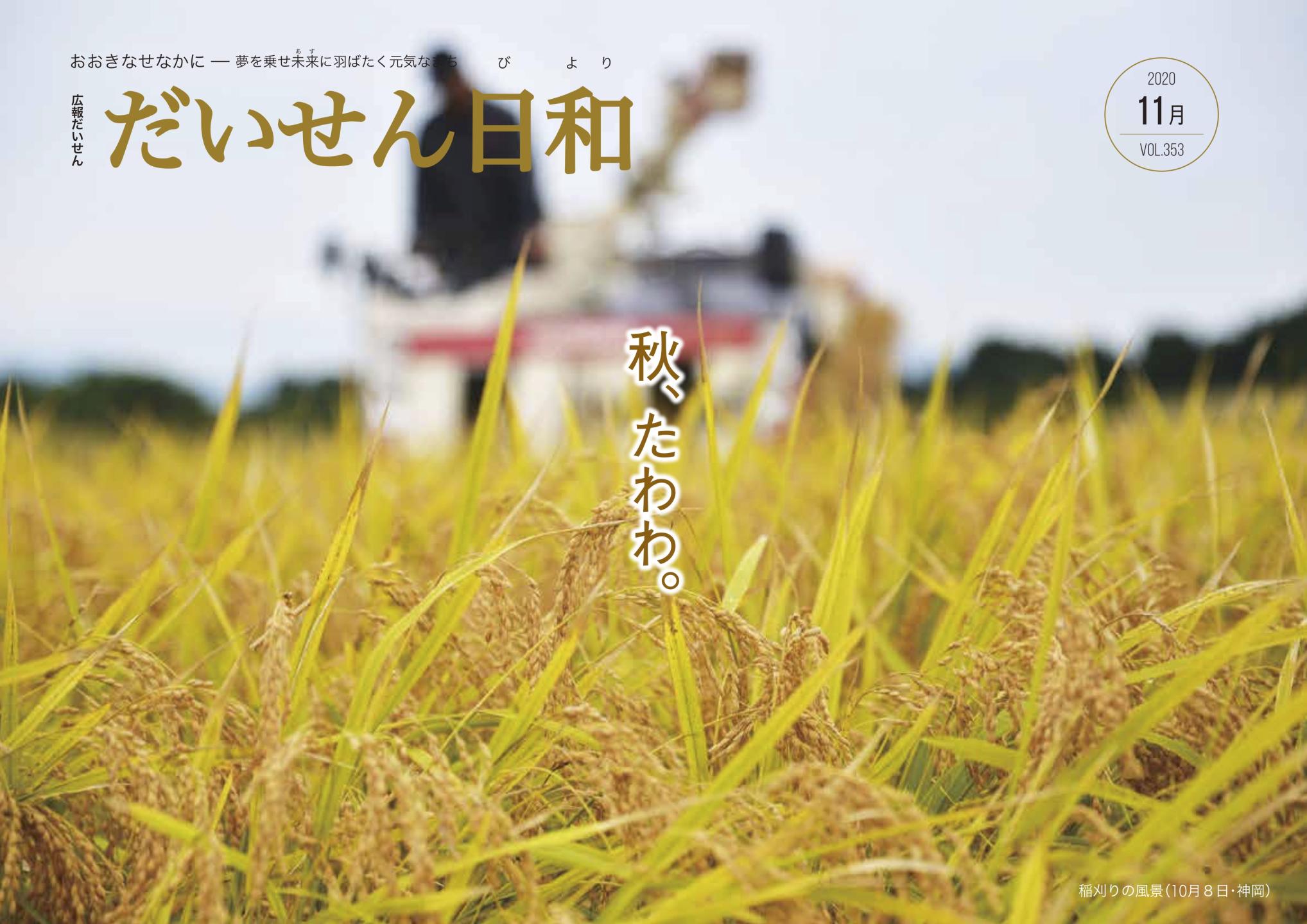 画像:広報だいせん令和2年11月号表紙