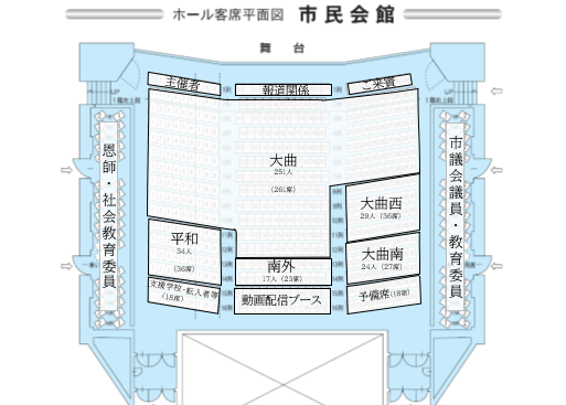 １階客席、続けて詳細を記載します