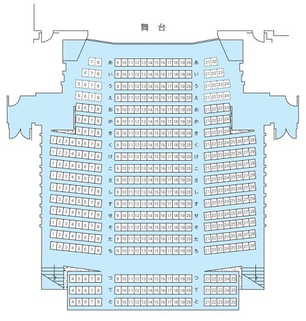 大曲市民会館小ホールの座席図