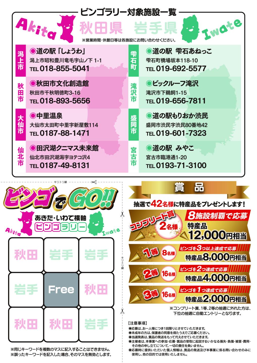 ビンゴラリーチラシ裏、続けて詳細を記載します