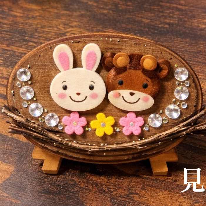 モリボの里☆ 動物舎の商品、ウサギと馬があしらわれている