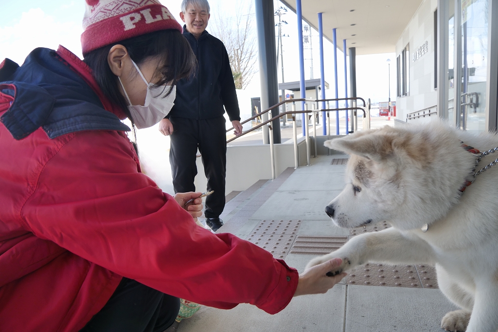 秋田県と握手する様子