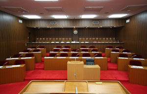 大仙市議会の議場内観2