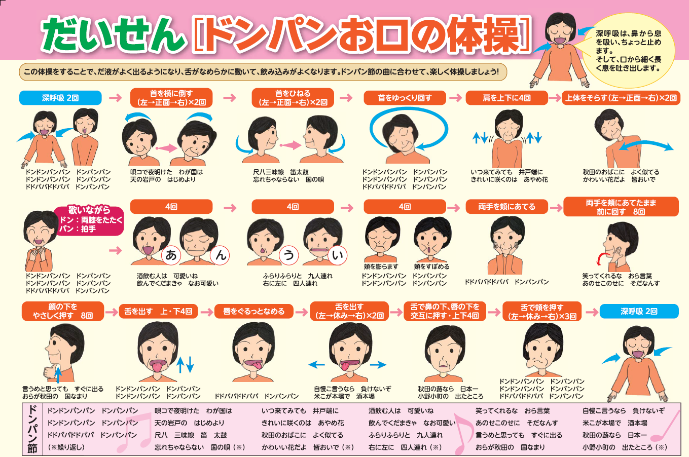 だいせん「ドンパンお口の体操」パンフレット