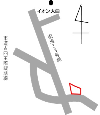 大仙市大曲字於倉谷地122-4他の位置図