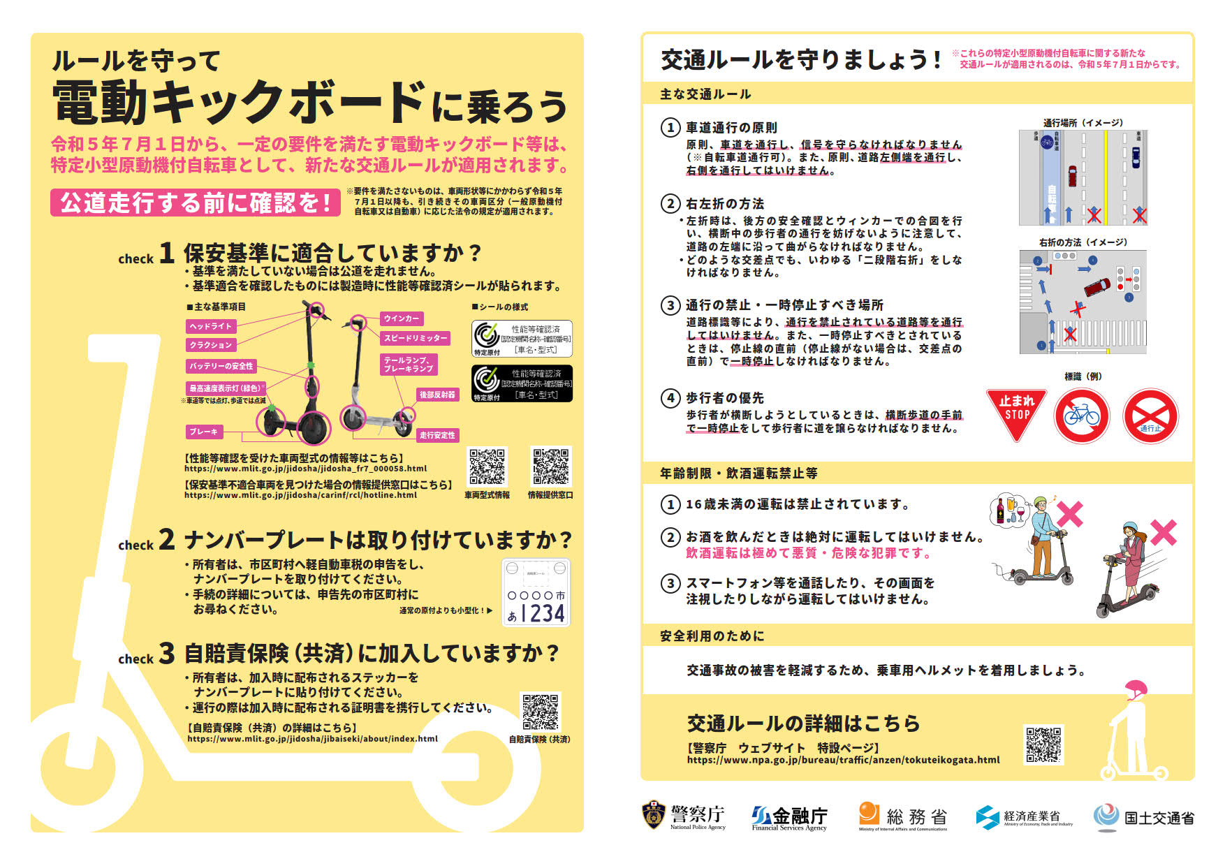 画像：ルールを守って電動キックボードに乗ろう