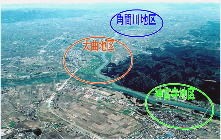 大仙市上空からの写真